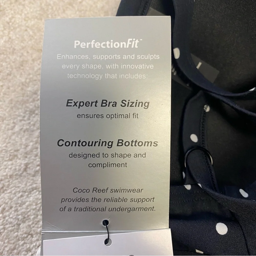 NWT Coco Reef Black and White One Piece Top Swimwear - Picture 8 of 11